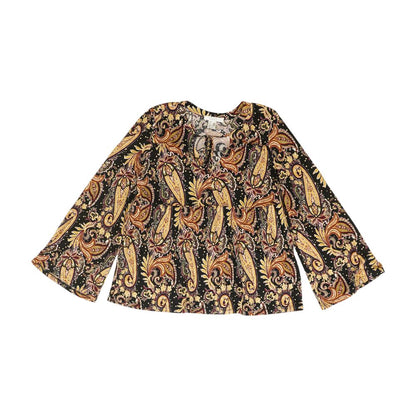Black Paisley Long Sleeve Blouse