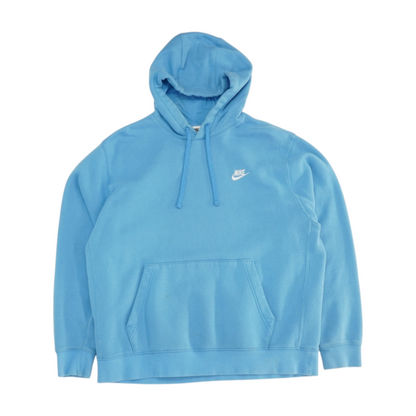Blue Solid Hoodie Pullover