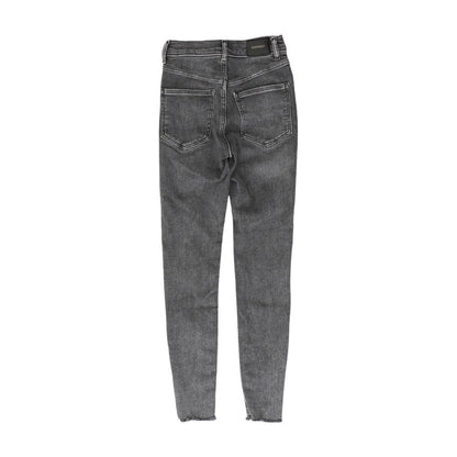 Gray Solid High Rise Skinny Leg Jeans