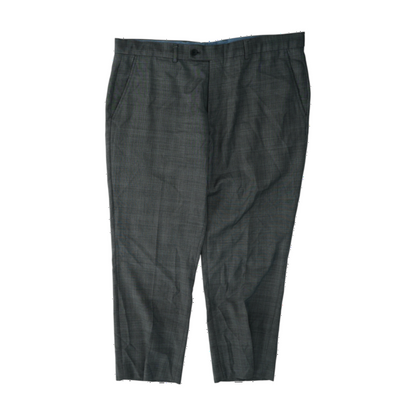 Gray Plaid Regular Pants