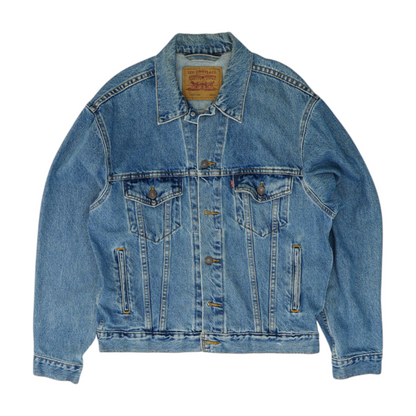 Blue Solid Denim Jacket