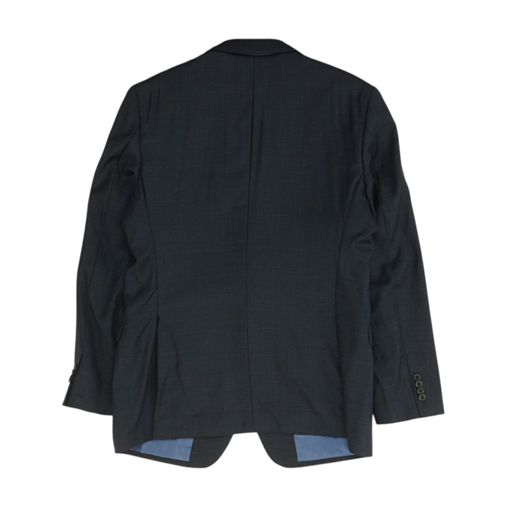 Navy Plaid Suit Jacket
