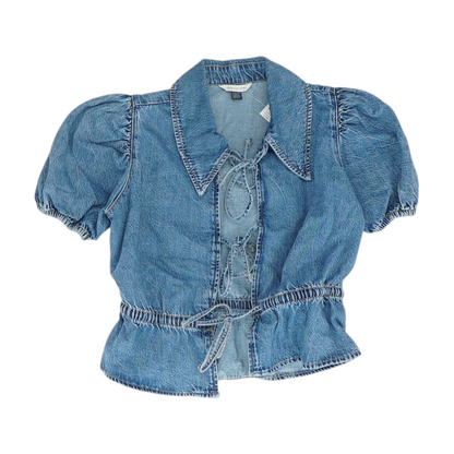 Blue Cropped Blouse