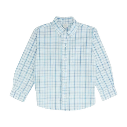 Blue Plaid Long Sleeve Button Down