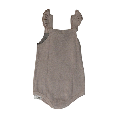 Brown Print Sleeveless One-Piece
