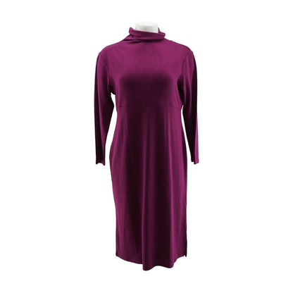 Purple Solid Midi Dress