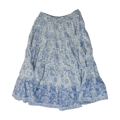 Blue Graphic Midi Skirt