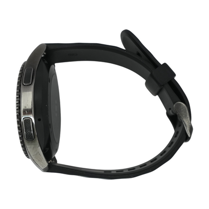 46mm Gear S3 Frontier Silver Smartwatch Black Band M/L
