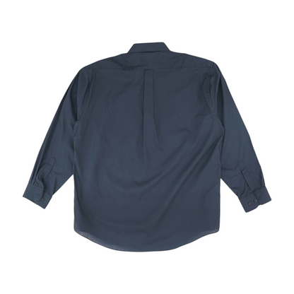 Black Solid Long Sleeve Button Down