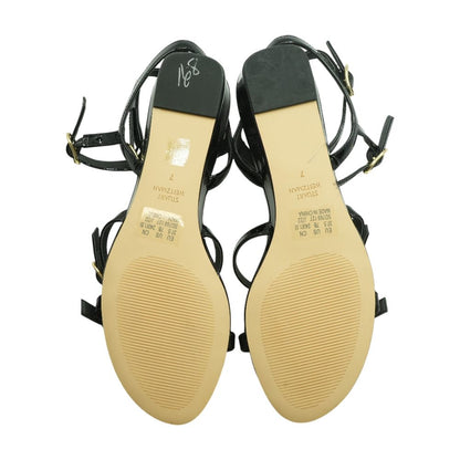 Grecian Black Wedged Sandals