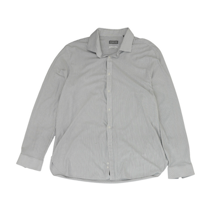 Gray Striped Long Sleeve Button Down