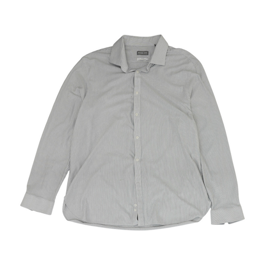Gray Striped Long Sleeve Button Down