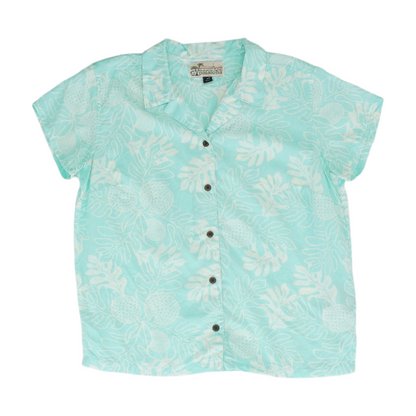Blue Abstract Button Down