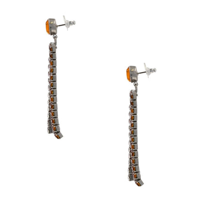 Silver Tone Biannca Crystal Dangle Earrings