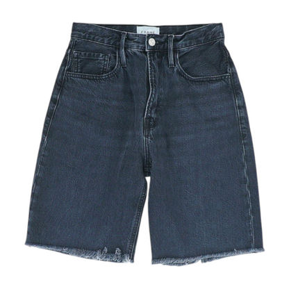 Navy Solid Denim Shorts