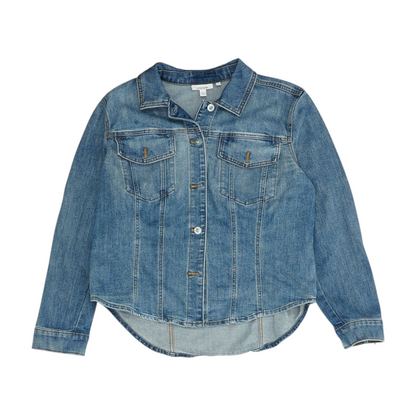 Blue Solid Denim Jacket