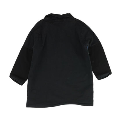 Black Color Block Long Sleeve Polo