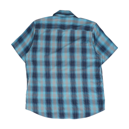 Gray Plaid Short Sleeve Button Down