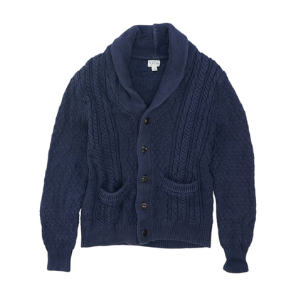 Navy Solid Cardigan Sweater