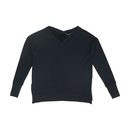 Black Solid Sweatshirt Pullover