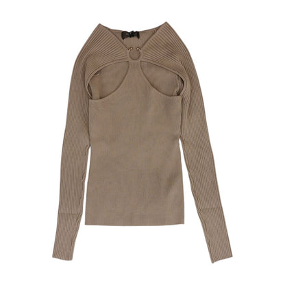 Tan Solid Knit Top