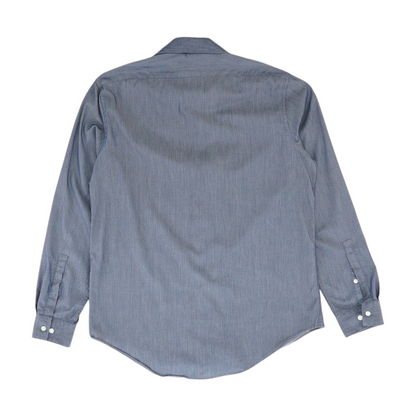 Blue Polka Dot Long Sleeve Button Down