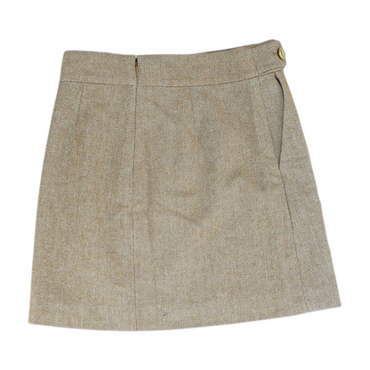 Brown Herringbone Mini Skirt