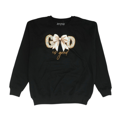 Black Plus Size Graphic Sweatshirt Pullover