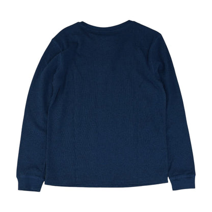Blue Solid Henley T-Shirt