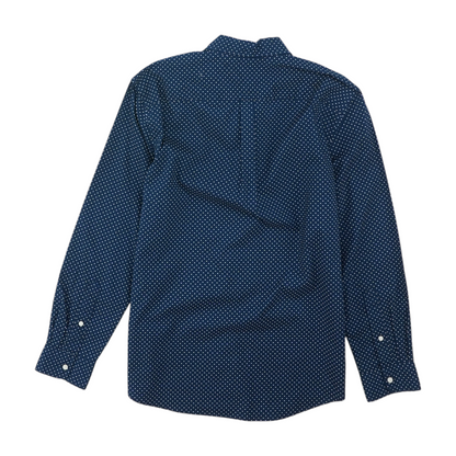 Navy Polka Dot Long Sleeve Button Down