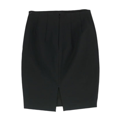Black Solid Midi Skirt
