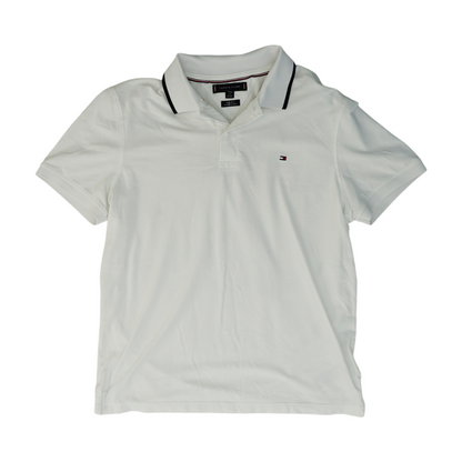 White Solid Short Sleeve Polo