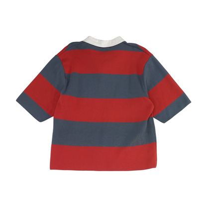 Red Striped Short Sleeve Polo