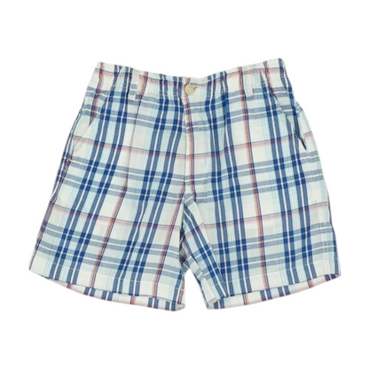 White Plaid Chino Shorts