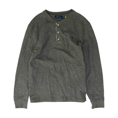 Gray Solid Henley T-Shirt