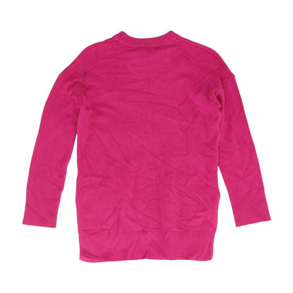 Pink Solid Pullover Sweater