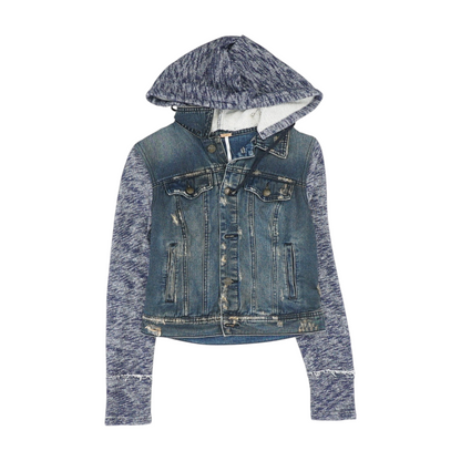 Blue Solid Denim Jacket