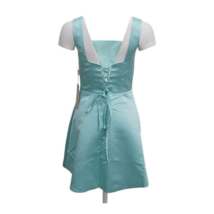 Blue Solid Mini Dress