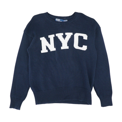 Navy Solid Pullover Sweater