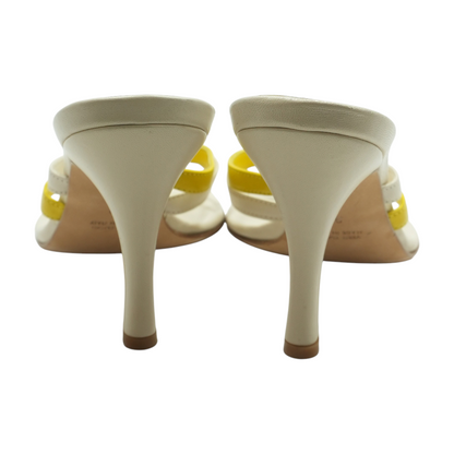 Beige and Tan Banana Leather Double Thong Sandals
