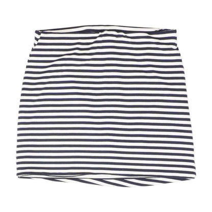 Navy Striped Mini Skirt