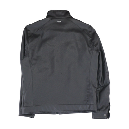 Brown Solid Leather Jacket