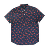 Navy Graphic Short Sleeve Button Down