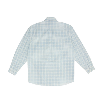 White Plaid Long Sleeve Button Down