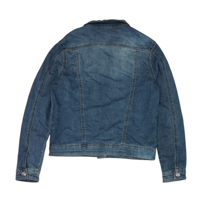 Blue Solid Denim Jacket