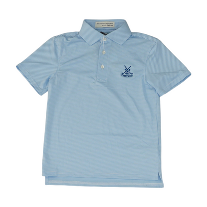 Blue Striped Short Sleeve Polo