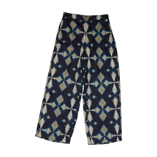 Navy Geometric Regular Pants