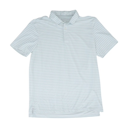 White Striped Short Sleeve Polo