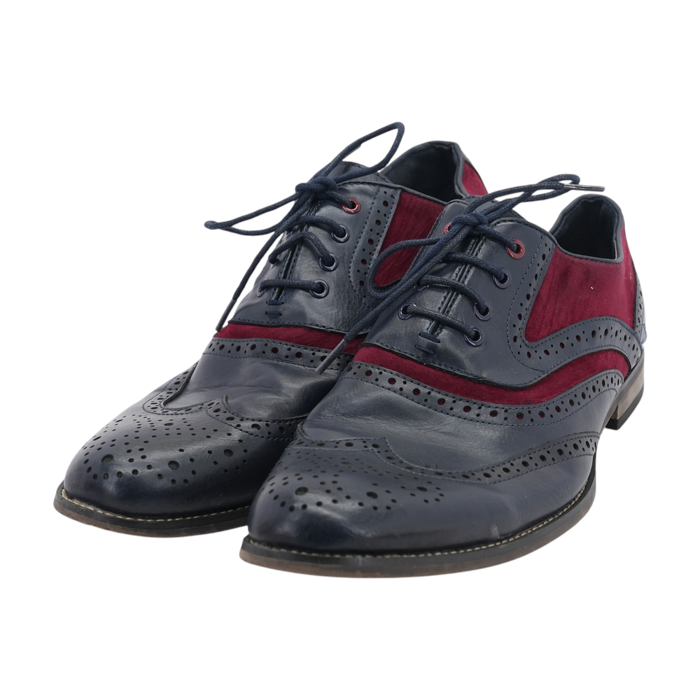 Navy Lace-Up Dress Shoes