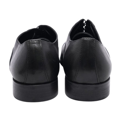 Black Leather Derby/oxford Dress Shoes